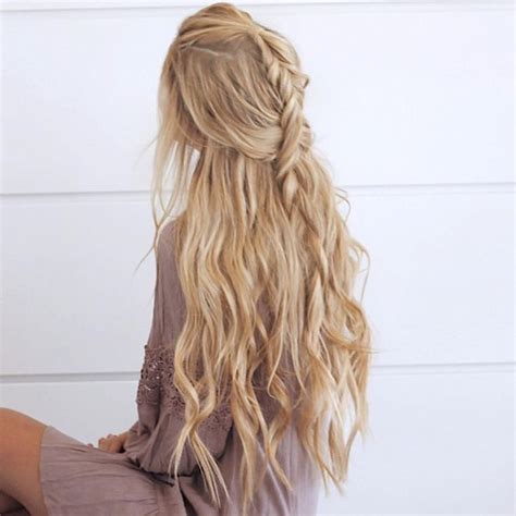 Long Blonde Textured Hair With Braid Hairgoals