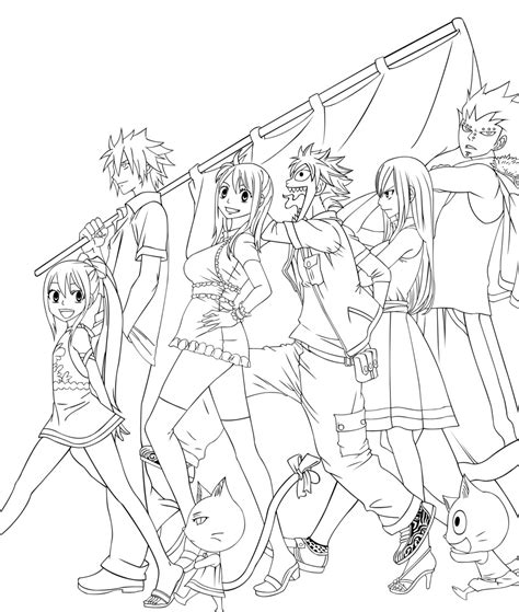 Coloring Pages Fairy Tail Print Free Anime Characters