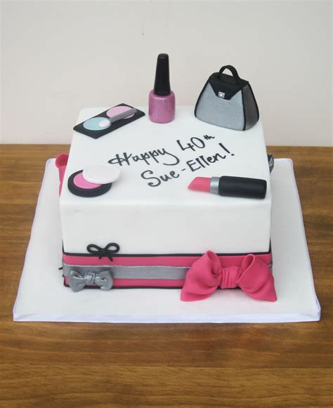 Make Up Cakes Mac Cosmetics 21st Birthday Cake Make Up Bag With Pink Flowers And Hand Drawn
