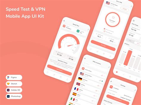 Speed Test And Vpn Mobile App Ui Kit Uplabs