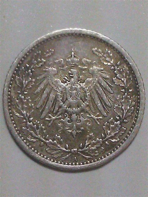 Rare 1915 Mint Mark A Berlin 12 Mark Silver Half German Wwi Antique