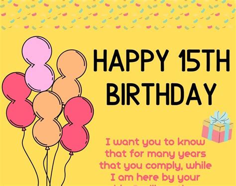 15th Birthday Wishes Image