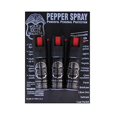 3 Police Magnum Pepper Spray 12oz Ounce With Safety Lock Self Defense
