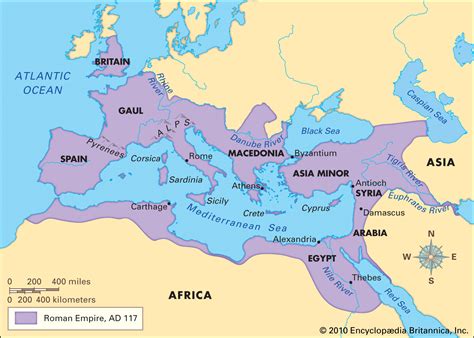 Ancient Roman Empire Map Rivers