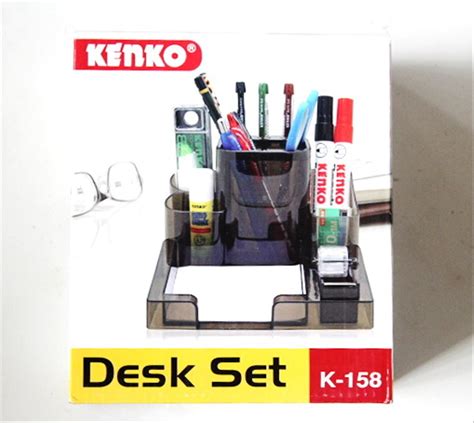 Jual Tempat Alat Tulis Desk Set Stationary Hitam Kenko K 158 Di Lapak
