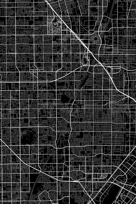 Santa Ana California Usa Dark Map Digital Art By Jurq Studio Fine Art