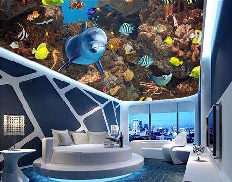 3d Room Ceiling Murals Wallpaper Custom Photo Beautiful Underwater