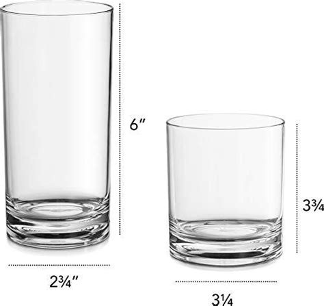 Elegant Acrylic Drinking Glasses [set Of 16] Attractive Clear Plastic Le Raze By Gandl Decor Inc