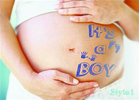 Baby Bump Boy Or Girl Temporary Tattoo By Elizabeth Jane