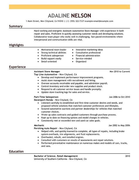 Unsure how to describe your past achievements? Assistant Store Manager Resume Sample | Manager Resumes ...
