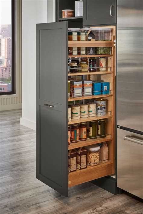 Tall Pull Out Kitchen Cabinet Double Sided Full Access Pantry Storage
