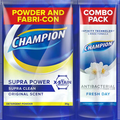 Champion Supra Clean Original Scent Detergent Powder 35g Fabcon 28ml