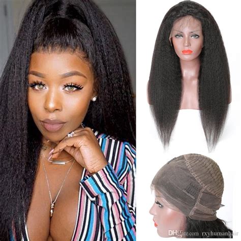 Real Hair Wigs Kinky Straight 360 Full Lace Human Hair Wigs For Black