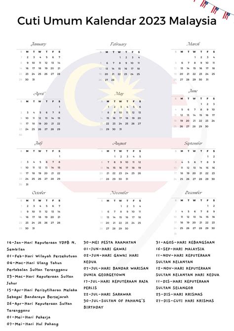 Cuti Umum Kalendar 2023 Malaysia ️
