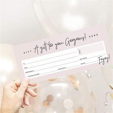 Bliss Collections Blank Gift Certificate Hello Gorgeous Card And Paper Vouchers For Small