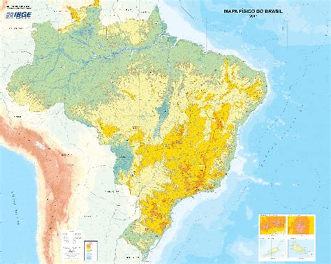 Ibge Lança Nova Edição Do Mapa Físico Do Brasil Agência De Notícias