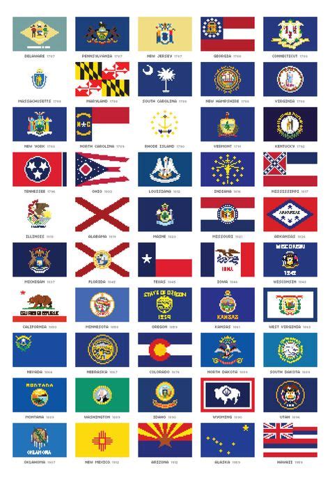 50 State Flags All 50 State Flags Printables State Flags Pixel 50