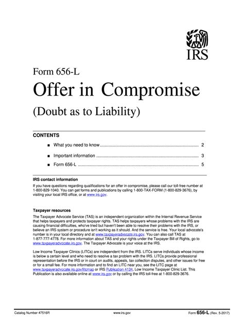 Irs Form 656 LDocHubcom 2017 Fill Out Sign Online