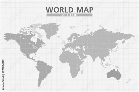 World Map And Grid With Monotone Vector Stock ベクター Adobe Stock