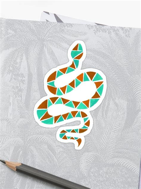 Geometric Snake Design Sticker By Rosannecreates Redbubble Snake