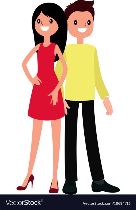 Characters Animated Style Man And Woman Royalty Free Vector