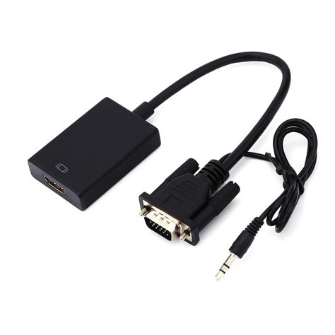 Vga female to hdmi male 1080p video cable hdtv pc cord converter. VGA to HDMI Video Adapter Converter With Audio - Discount ...
