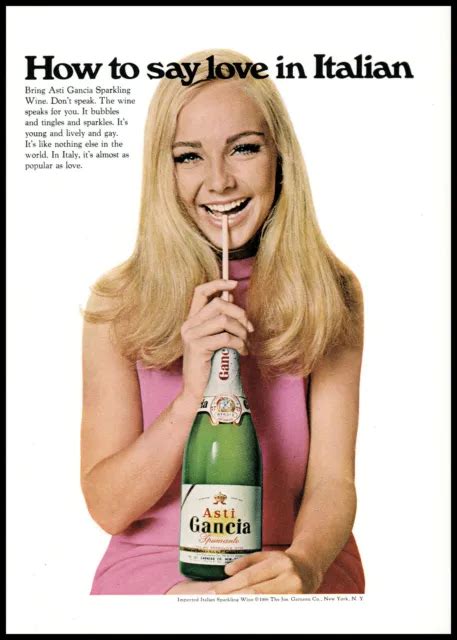 1967 Asti Gancia Sparkling Wine Pretty Blonde Girl Photo Retro Print Ad