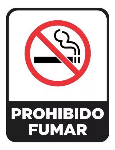 Cartel Prohibido Fumar 22x28 Alto Impacto En Venta En Capital Federal