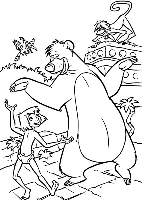 Jungle book bagheera coloring pages. Baloo from The jungle book coloring pages for kids ...