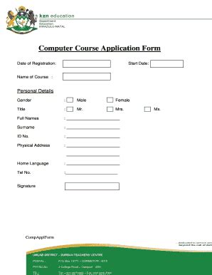 Mortgage bond form for car/ computer advance. Computer Course Joining Form - Fill Online, Printable ...