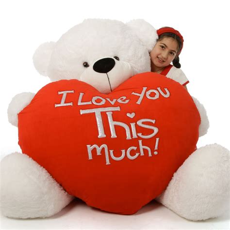 Giant Teddy Huge White Valentines Day Teddy Bear Coco Cuddles I Love