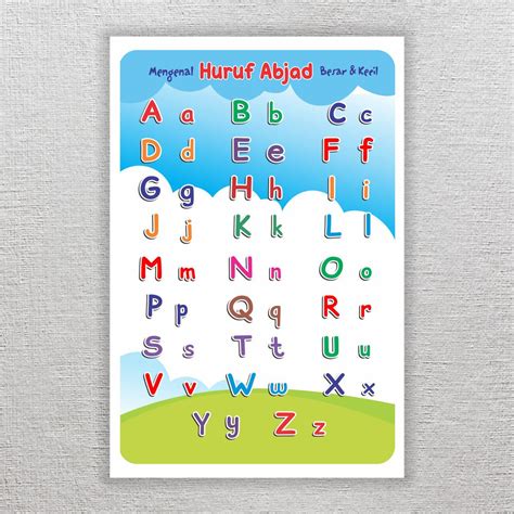 Jual Poster Belajar Anak Tk Paud Mengenal Huruf Abjad Alfabet Besar