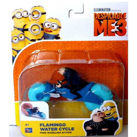 Lot Despicable Me 3 Minion Flamingo Water Cycle Free Wheeling Action