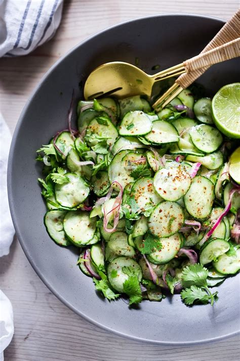 Cucumber Salad With Lime Recipe Cucumber Recipes Vegan Salad