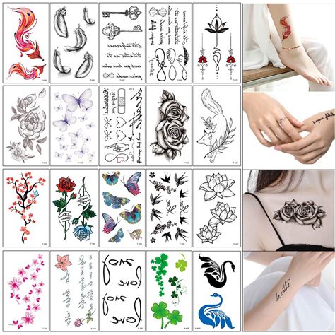 Temporary Tattoo Stickers For Women Girl Body Hand Neck