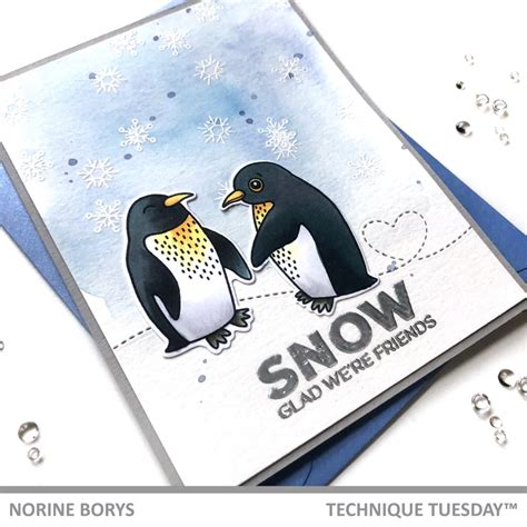 Technique Tuesday Playful Penguins Cards Velvetlemon