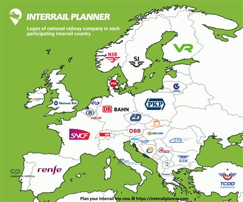 Map Of Interrail Countries You Can Travel In And Their National