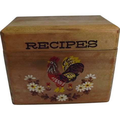 Rooster Wood Recipe Box Vintage Kitchen Decor | Vintage kitchen, Vintage kitchen decor, Vintage box