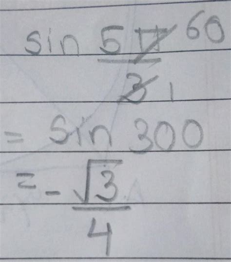 Find The Value Of The Sin 5pie By 3