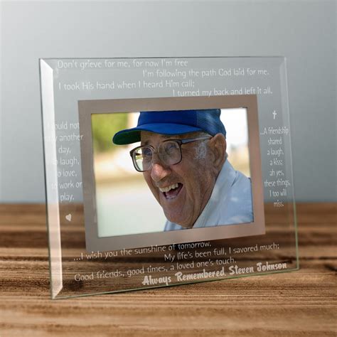 Engraved Memorial Glass Frame Remembrance Tsforyounow