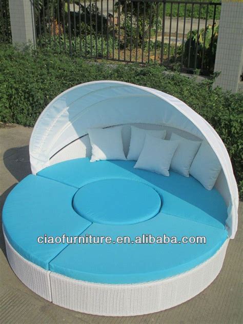 Rattan Outdoor Furniture Round Beds For Adults 138~168 Rattan