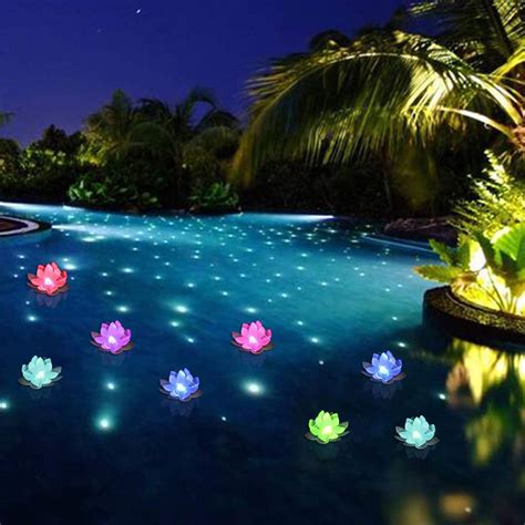 Floating Pool Lightsled Pool Lightscolor Changing Flower Lotus Night
