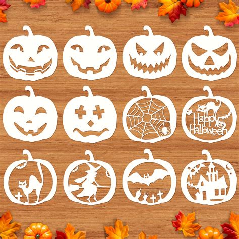 Buy Mocoosy 12 Pcs 8 Inch Halloween Stencils Decorative Pumpkins