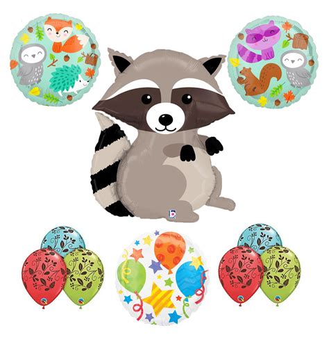 Woodland Creatures Birthday Party Supplies Baby Shower Raccoon Balloon