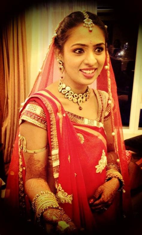 Traditional Indian Bride Wearing Bridal Lehenga And Jewellery Muhurat