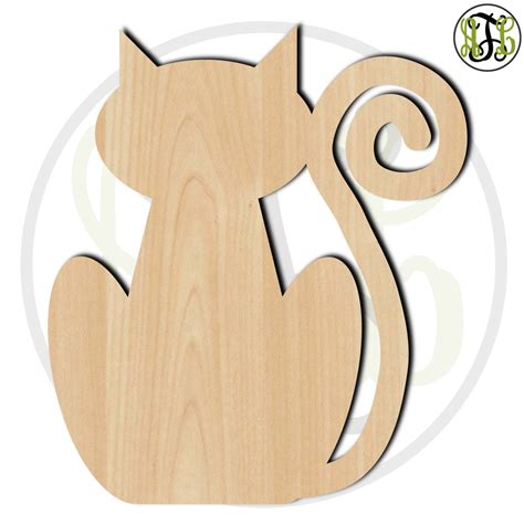 Halloween Cat 160005 Cutout Unfinished Wood Cutout Wood Craft