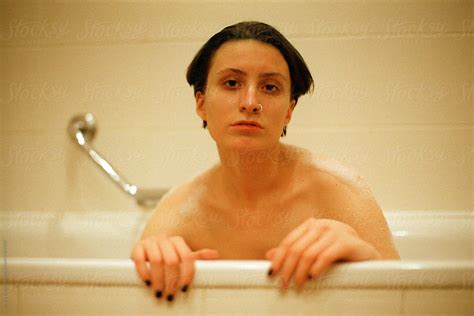 Young Androgyne Woman In Bath By Stocksy Contributor Alexey Kuzma Stocksy