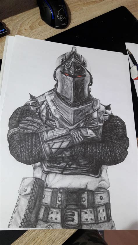 Black Knight Fortnite Drawing 30 X 40 Cm Art Drawings Middle Ages