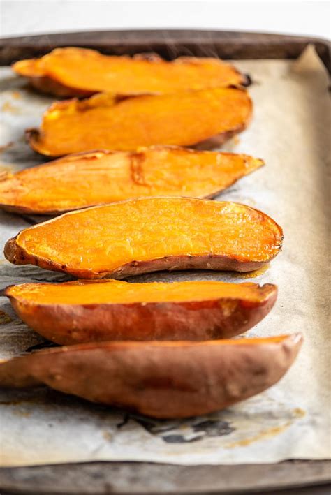 If you can pierce the flesh with a fork or knife, they're ready! How to Bake Sweet Potatoes - Running on Real Food