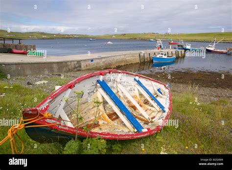 Pier And Harbour At Aith Voe Cunningsburgh South Mainland Shetland